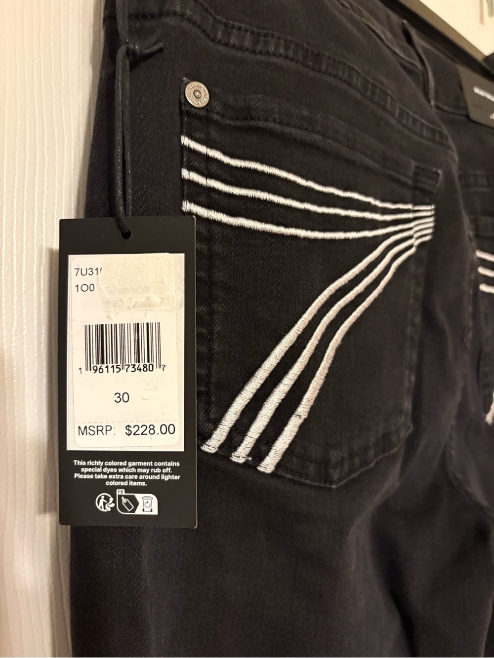 7 For All Mankind Dojo Jeans NWT Dark Wash Flare Leg Stretch Designer Denim - Picture 5 of 7